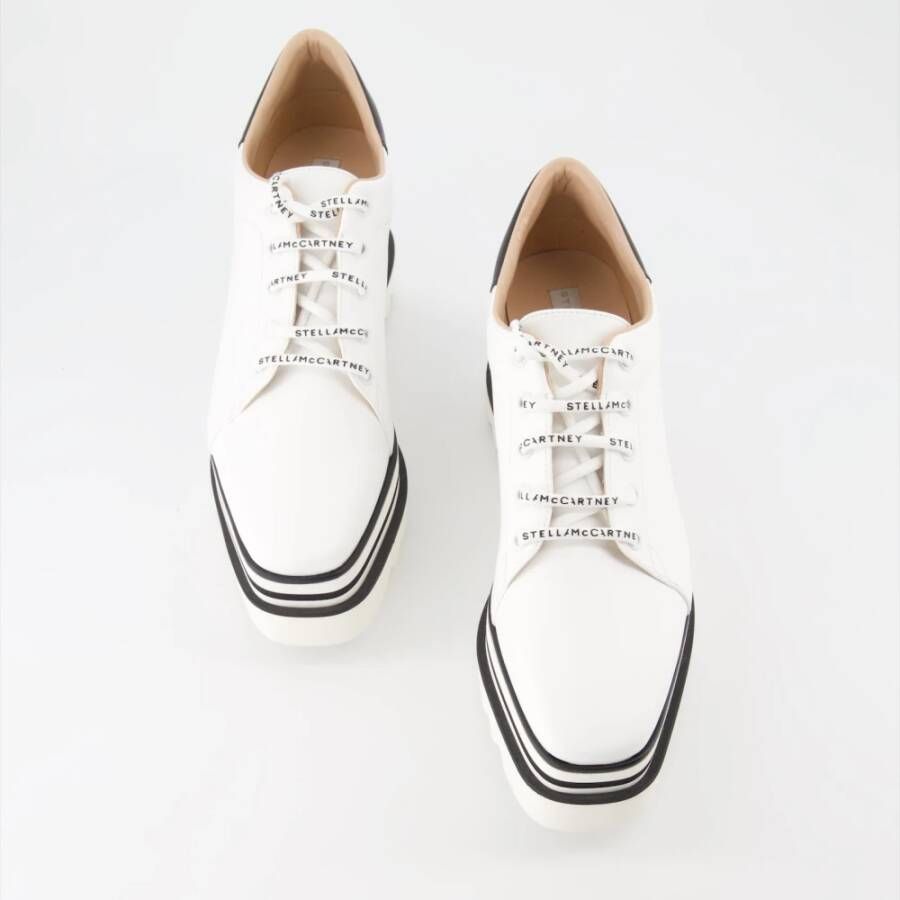 Stella Mccartney Vierkante Neus Veterschoenen White Dames