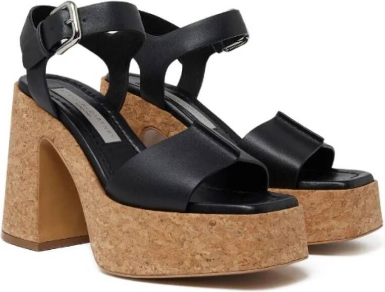 Stella Mccartney Zwarte Flatform Sandalen Black Dames