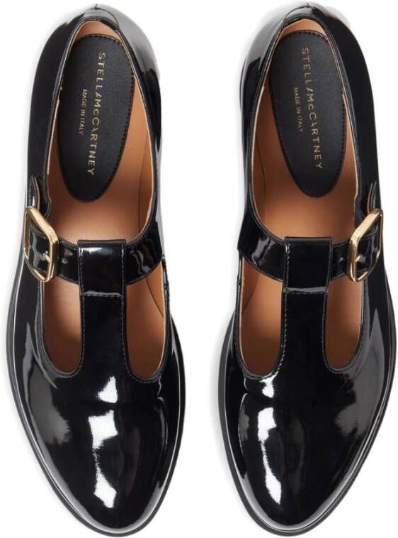Stella McCartney Zwarte Lakleren Chunky Hak Schoenen
