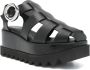 Stella Mccartney Sandalen Black Wedge Sandals With Adjustable Ankle Strap in zwart - Thumbnail 11