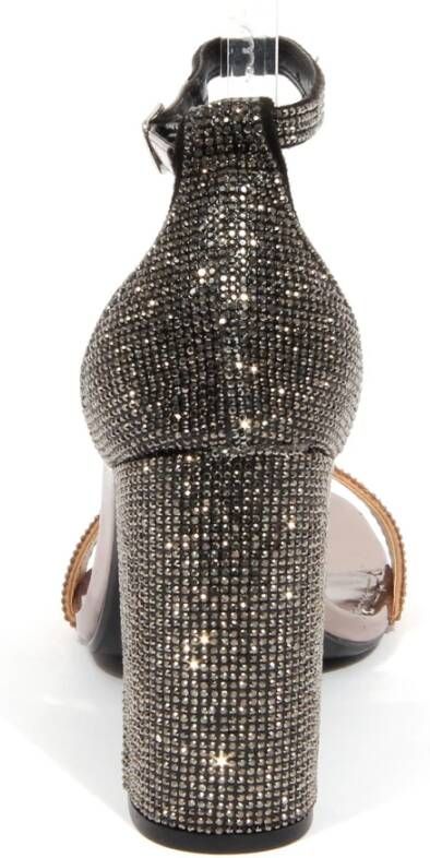 Steve Madden Bronzen Strass Sandaal met 10cm Hak