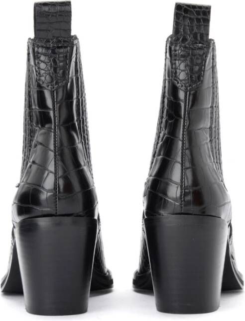 Steve Madden Stijlvolle Texaanse laarzen met krokodillenprint Zwart Dames