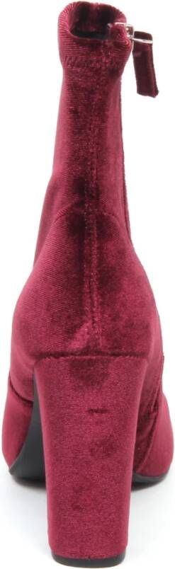 Steve Madden Fluwelen bordeaux enkellaars