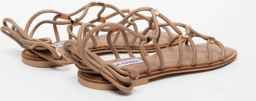 Steve Madden Geometrische Bruine Leren Sandalen Brown Dames