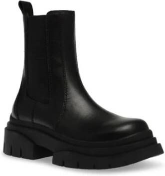 Steve Madden Leren Slip-On Enkellaars Headqrtr Zwart Black Dames