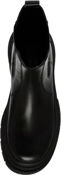 Steve Madden Leren Slip-On Enkellaars Headqrtr Zwart Black Dames