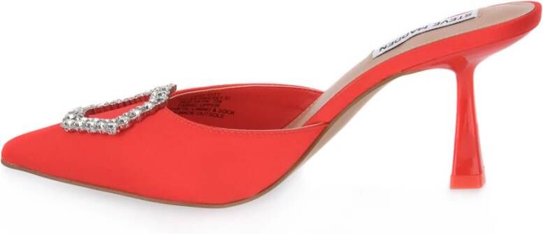 Steve Madden Verhoog je schoenenspel met Luxe City Satin Hakmuiltjes Rood Dames