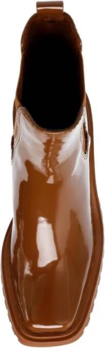 Steve Madden Patent Chelsea Laarzen Cognac Brown Dames