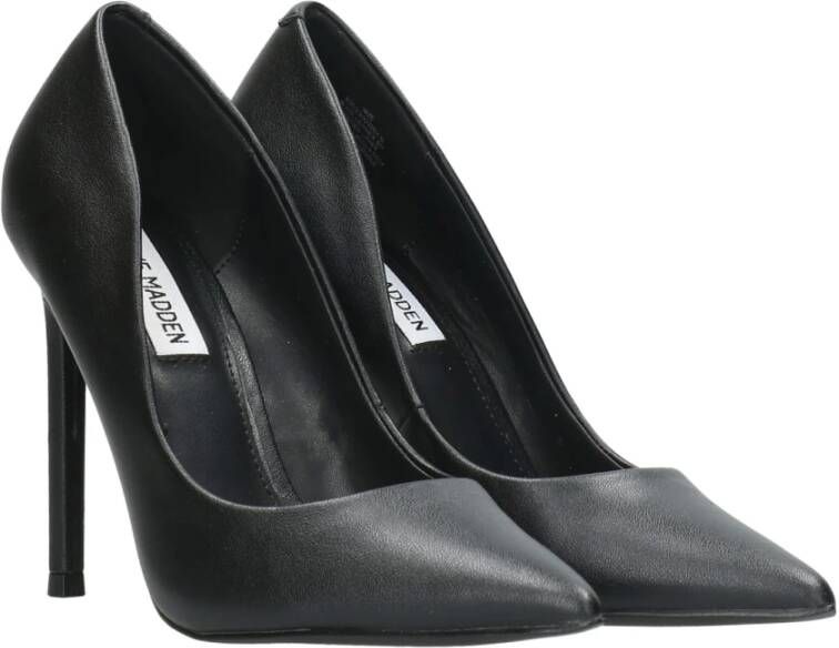 Steve Madden Zwarte Leren Stilettohak Zwart Dames