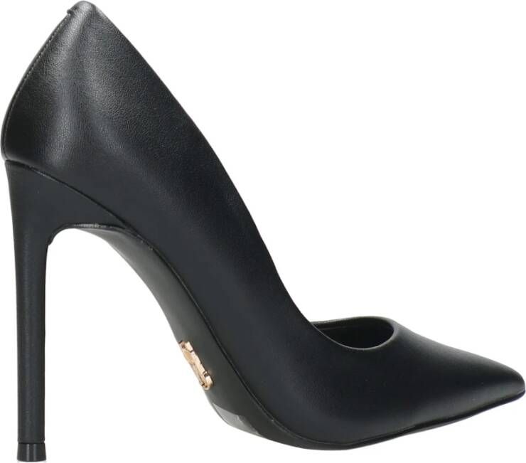 Steve Madden Zwarte Leren Stilettohak Zwart Dames