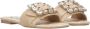 Steve Madden Raffia Getaway Patroon Sandalen met Gesp Beige Dames - Thumbnail 2