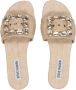 Steve Madden Raffia Getaway Patroon Sandalen met Gesp Beige Dames - Thumbnail 5