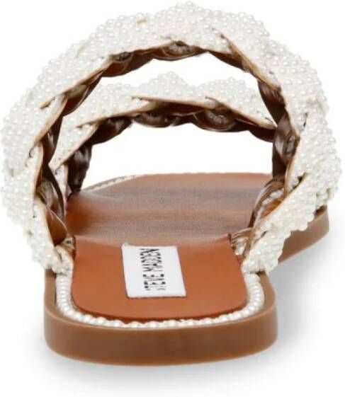 Steve Madden Zomerse Sliders: Stijlvolle en Comfortabele Platte Schoenen Wit Dames