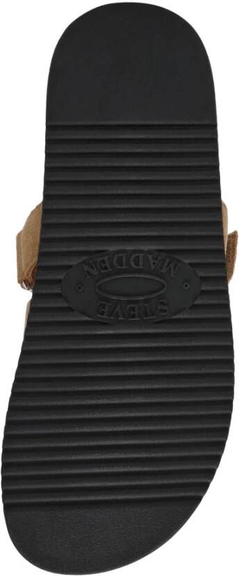 Steve Madden Taupe Suède Sandaal met Plateauzool