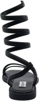 Steve Madden Trendy leren platte sandalen Azaria Zwart