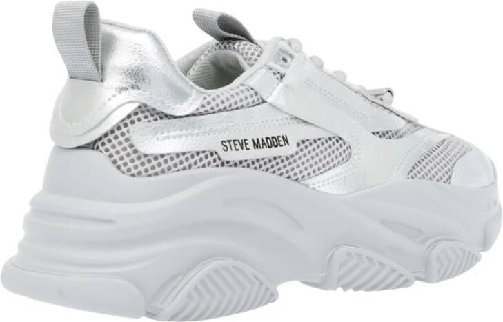 Steve Madden Zilverkleurige Metallic Chunky Sneakers