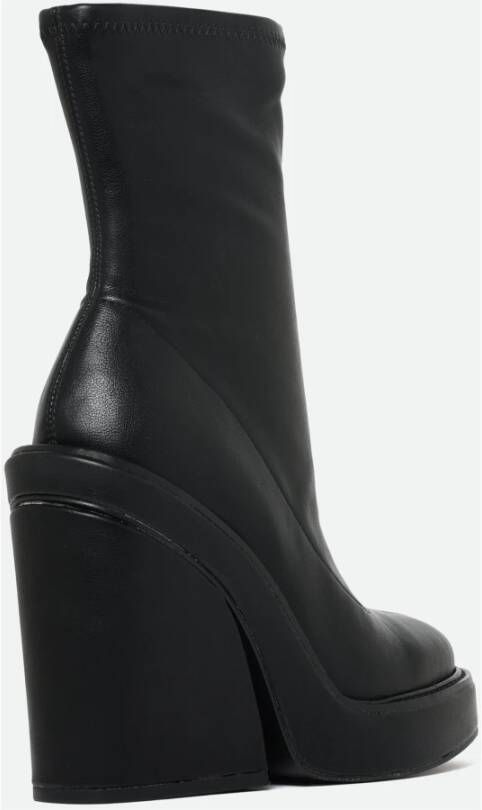Steve Madden Zwarte Leren Laars met Zijrits Black Dames
