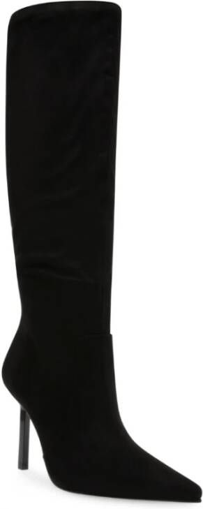 Steve Madden Zwarte Microsuede Intruder Hoge Laars Zwart Dames