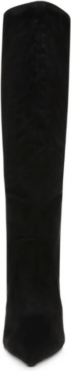 Steve Madden Zwarte Microsuede Intruder Hoge Laars Zwart Dames