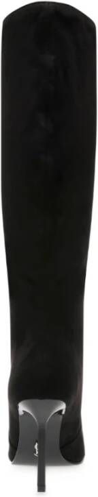 Steve Madden Zwarte Microsuede Intruder Hoge Laars Zwart Dames