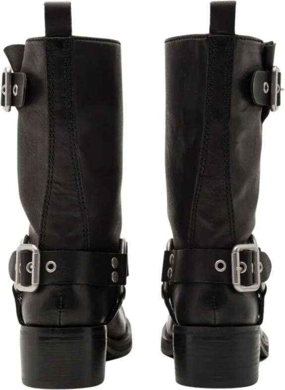 Steve Madden Zwarte platte schoenen met zilveren gesp
