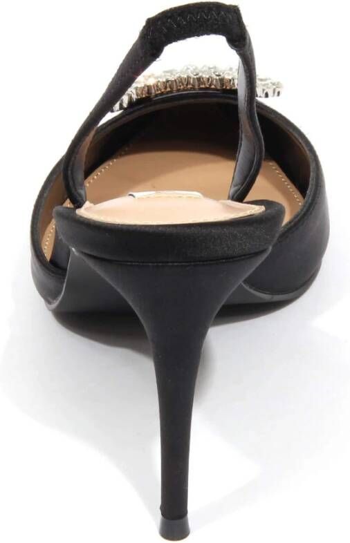 Steve Madden Zwarte Satijnen Slingback Hakken