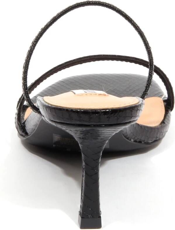 Steve Madden Zwarte Slangenstof Sandalen