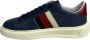 Stokton Blauwe Leren Sneakers met Elastische Zijkant Blue Heren - Thumbnail 2