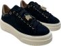 Stokton Blauwe Suède Platform Sneakers met Charms Blue Dames - Thumbnail 3