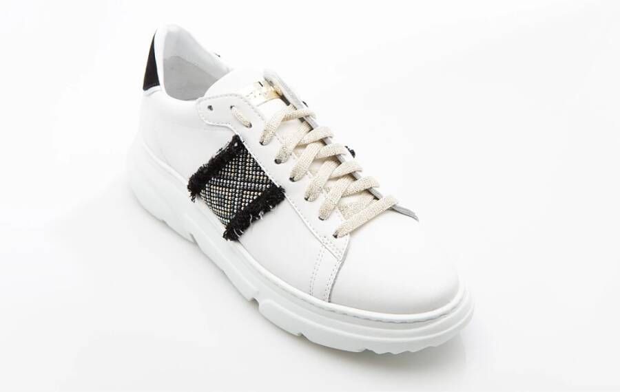 Stokton Glitter Detail Witte Sneaker White Dames