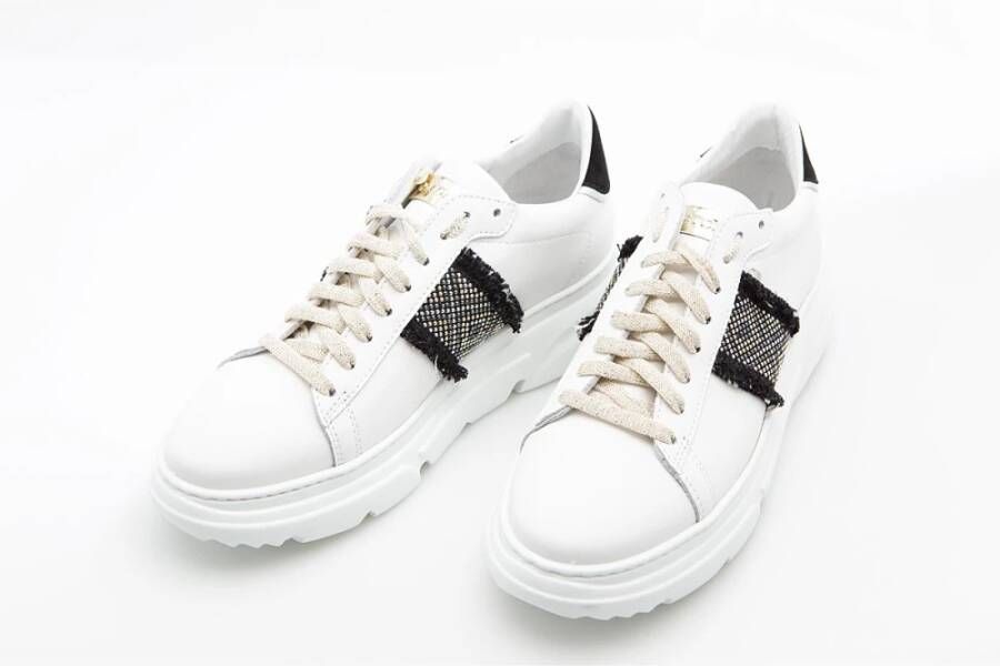 Stokton Glitter Detail Witte Sneaker White Dames