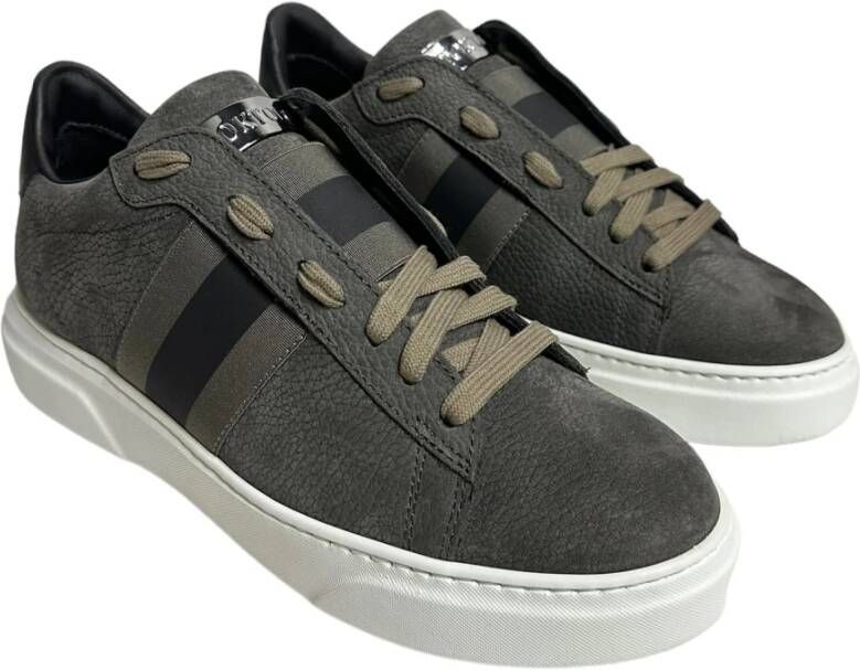 Stokton Grijze Nabuk Sneakers met Elastiek Gray Heren