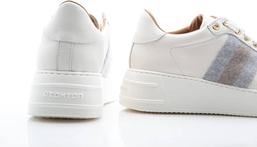 Stokton Luxe Leren Sneaker Zoe Bianca White Dames