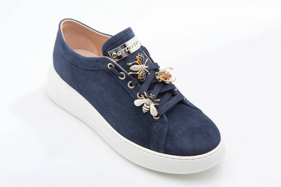 Stokton Navy Suède Sneakers Blue Dames