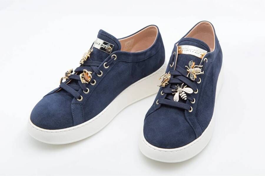 Stokton Navy Suède Sneakers Blue Dames