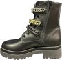 Stokton Zwarte leren enkellaarzen met accessoires Black Dames - Thumbnail 2