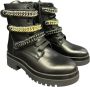 Stokton Zwarte leren enkellaarzen met accessoires Black Dames - Thumbnail 3