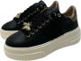 Stokton Zwarte leren sneaker met roségoud Black Dames - Thumbnail 2