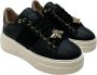 Stokton Zwarte leren sneaker met roségoud Black Dames - Thumbnail 3