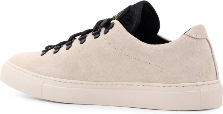 Stone Island Iconische Suède Lage-Top Veterschoenen White Heren