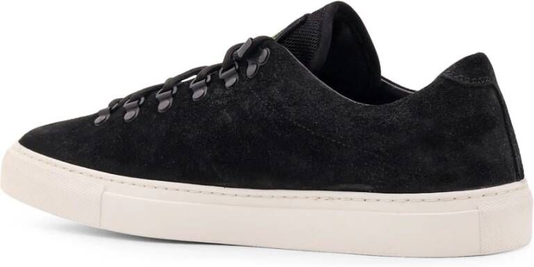 Stone Island Iconische Suède Lage-Top Vetersneakers Black Heren