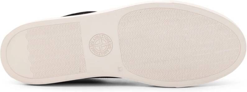 Stone Island Iconische Suède Lage-Top Vetersneakers Black Heren