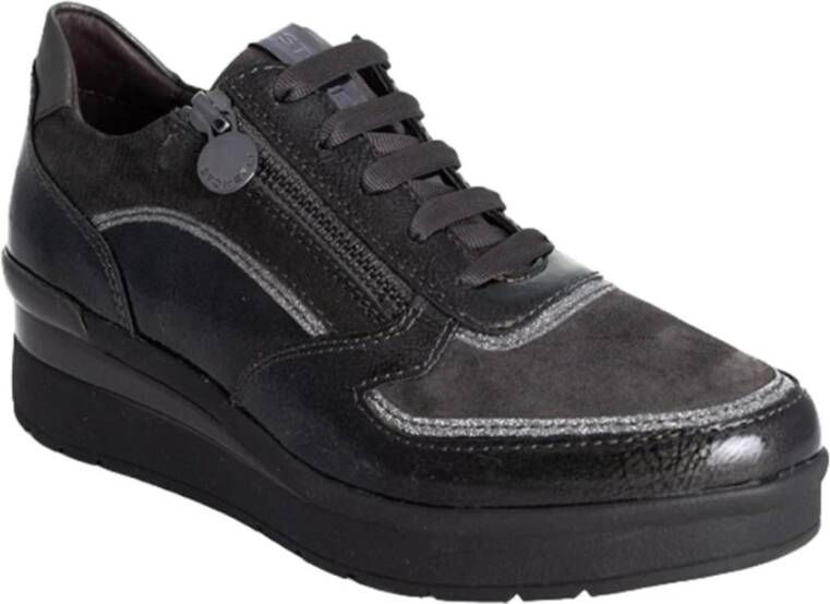 Stonefly Zwarte Casual Textiel Sneakers voor Vrouwen