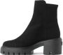 Stuart Weitzman Zwarte suède en stoffen 5050 Soho enkellaarzen Black Dames - Thumbnail 4
