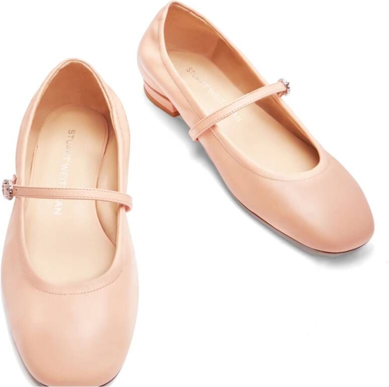 Stuart Weitzman Ballerina`s met kristallen gesp