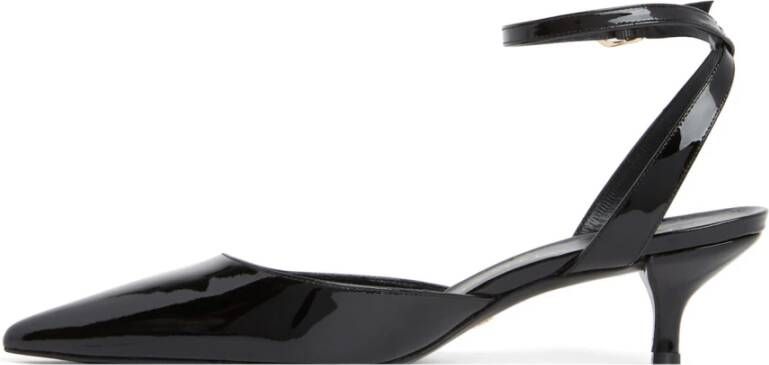 Stuart Weitzman Barelythere 50 Pump Moderne Kitten Heels met Zichtbare Zijkanten Black Dames