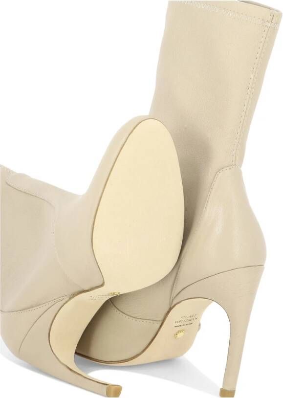 Stuart Weitzman Hoge enkellaarsjes met hak 'Lxecrve' Beige Dames