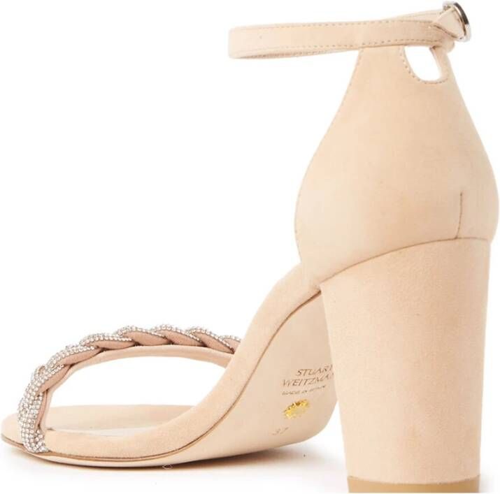 Stuart Weitzman Bijna naakt hoge glans sandalen Beige Dames