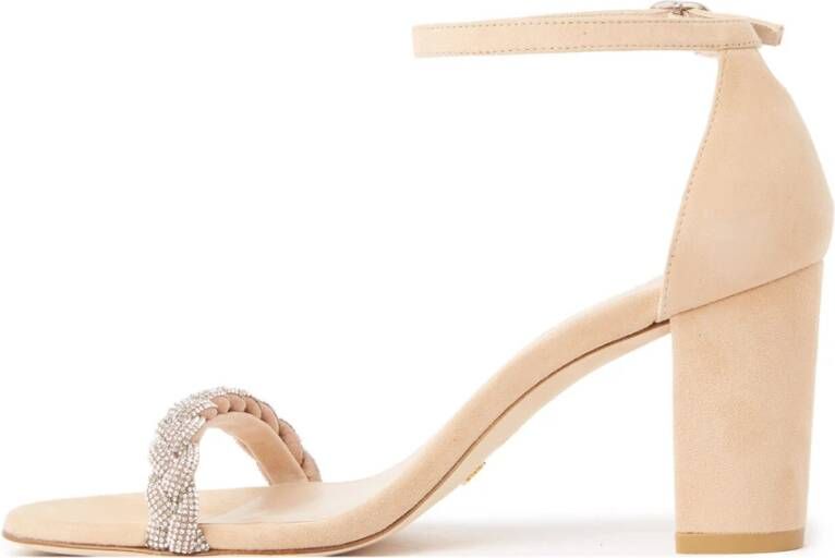 Stuart Weitzman Bijna naakt hoge glans sandalen Beige Dames