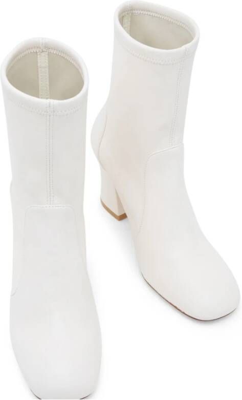 Stuart Weitzman Boots & laarzen Curveblock 85 Sock Bootie in crème - Foto 4